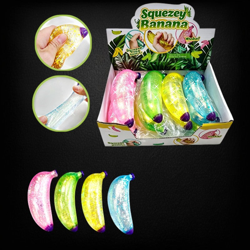Squishy Color Glitter Banana Asst $4.19/EA DELIVERED)