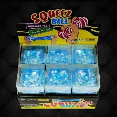 Squishy Cube With Snowflake Glitter Asst W/ Display ($4.62/EA DELIVERED)