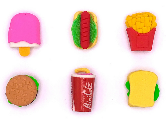 Fast Food Erasers 1.1" Capsules ($.25/EA DELIVERED)