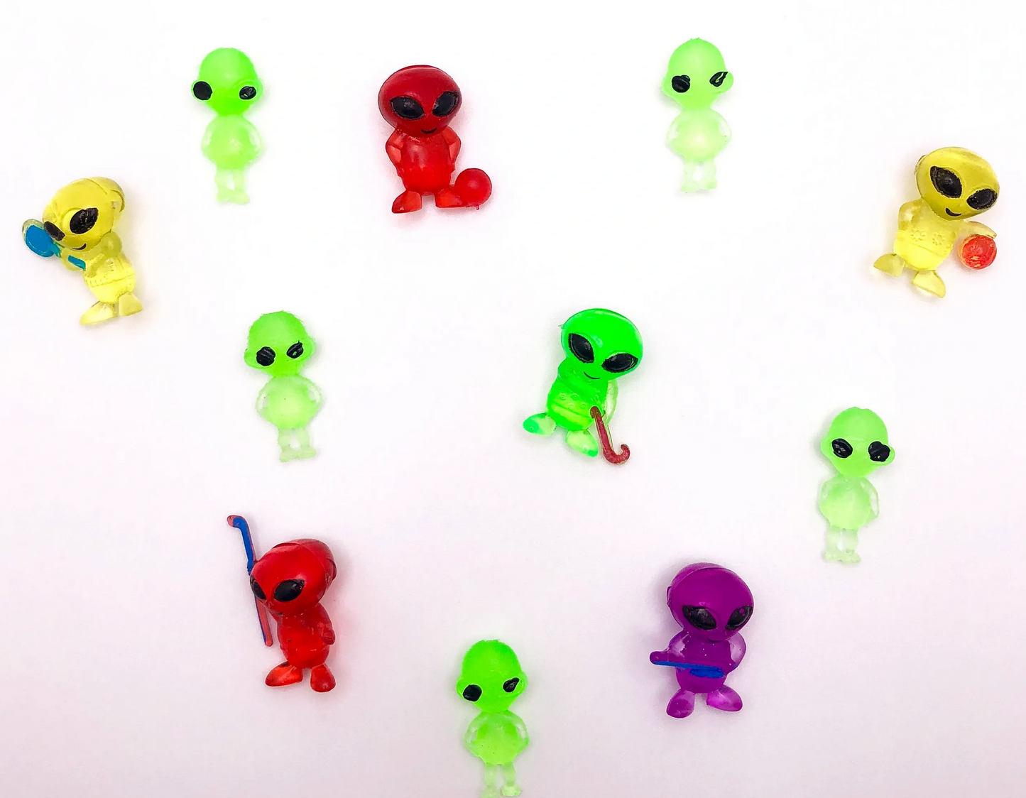 Mini Neon Aliens 1.1" Capsules ($.26/EA DELIVERED)