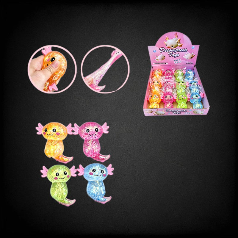 Squishy Color Glitter Axolotl ($4.19/EA DELIVERED)